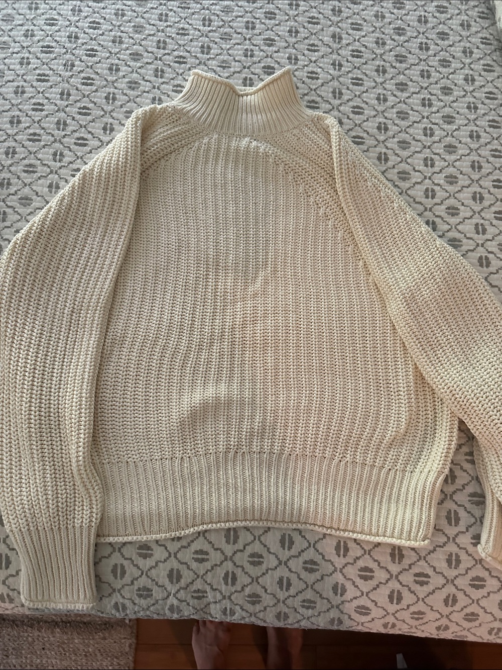 J. Crew Cream Ribbed classic roll neck Sweater small